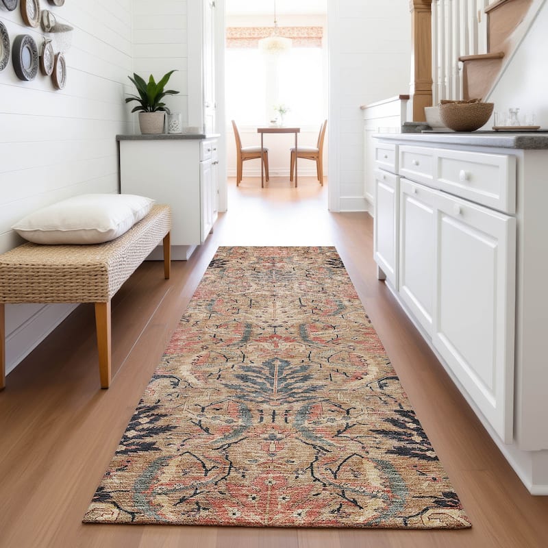 Premium Washable Super Soft Traditional Mayfield Rug - Khaki - 2'3" x 7'6"