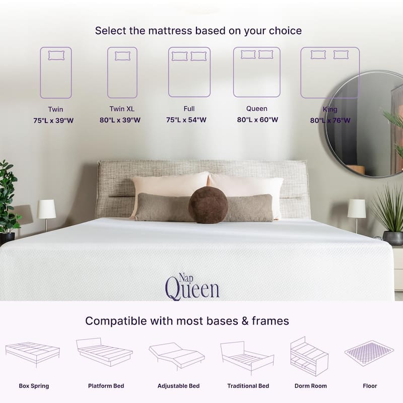 NapQueen 10" Bamboo Charcoal Memory Foam Mattress