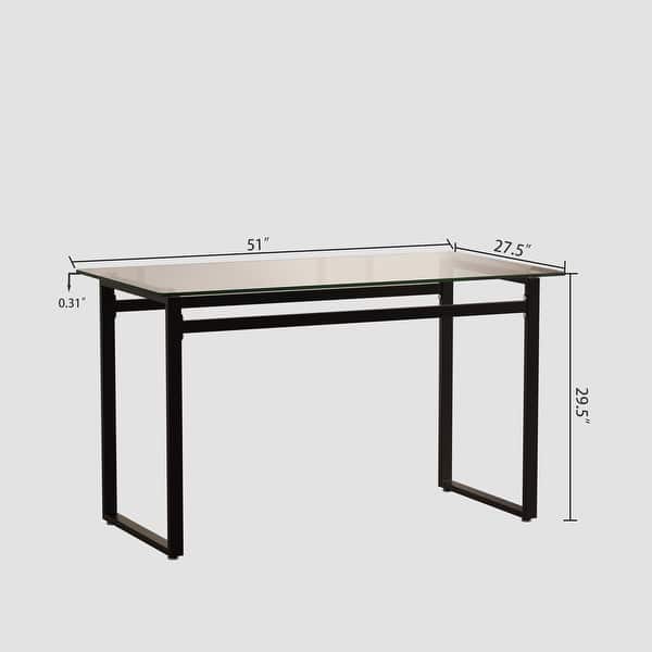 Modern Minimalist Rectangular Glass Dining Table With Tempered Top ...