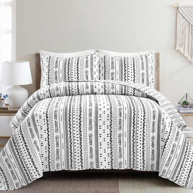 Lush Decor Hygge Stripe 3 Piece Quilt Set