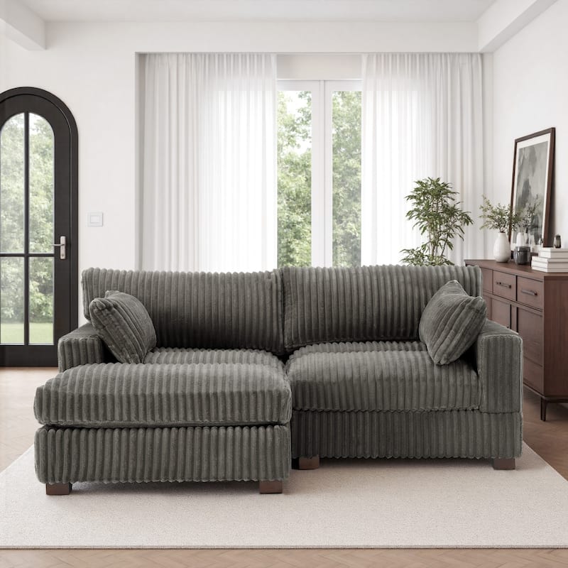 Oversized Plush Modular Sectional Sofa Set L Shaped Couch