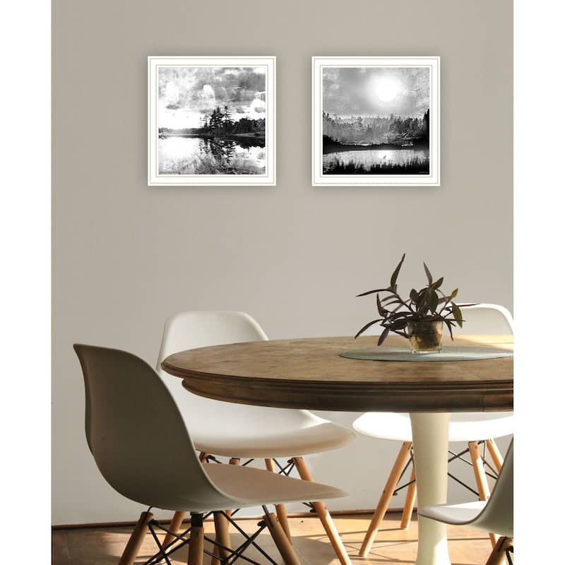 Trendy Decor 4U "Contemporary Lake Scenes" Printed Framed Wall Art by Bluebird Barn