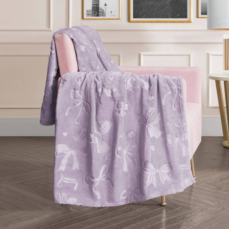 Juicy Couture 60"x70" Embossed Plush Throw Blankets