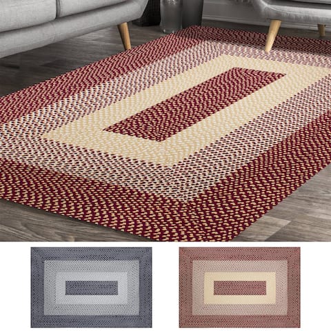 Braided Area Rug Country Jute Cotton Rug Hand Woven Reversible