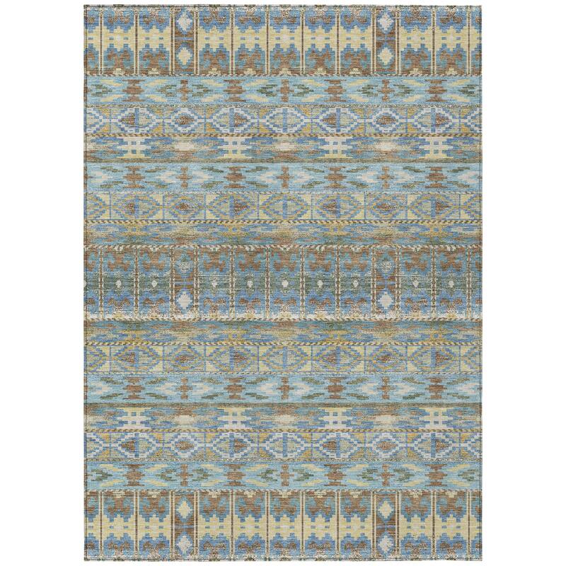 Machine Washable Indoor/ Outdoor Global Haswell Chantille Rug