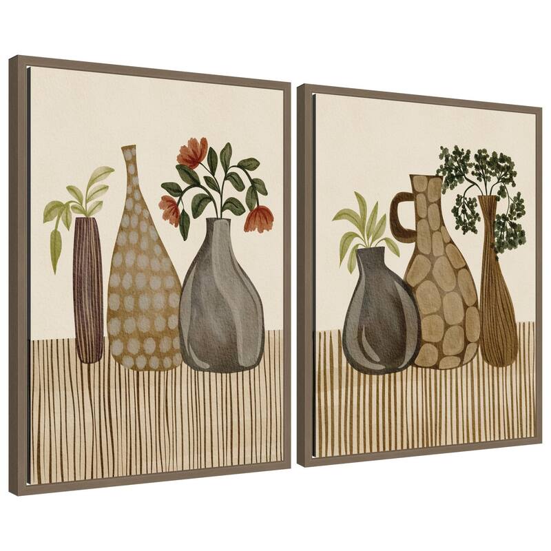 Kate and Laurel Rustic Stilllife 2 Piece Framed Canvas Wall Art Set by Nikita Jariwala - 2 Piece Set 18x24