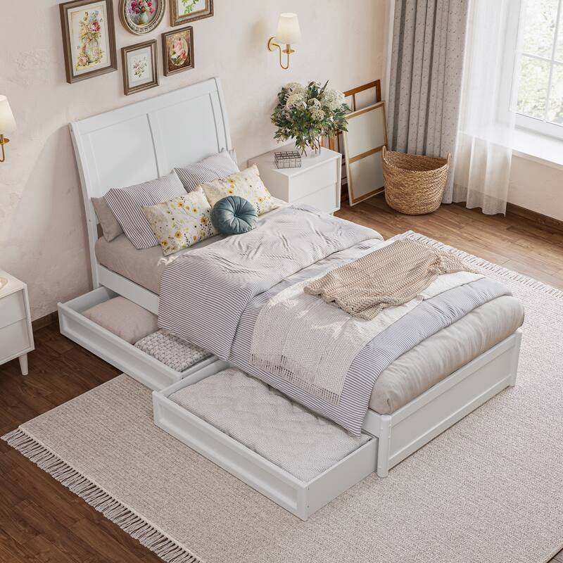 Andorra Platform Bed with Panel Footboard and Storage Drawers