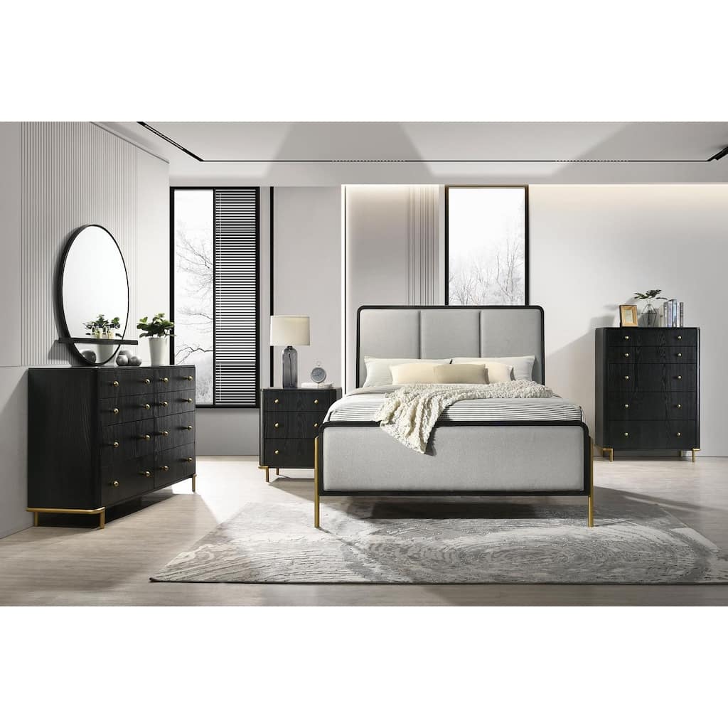 Anser Black and Grey 5-piece Bedroom Set