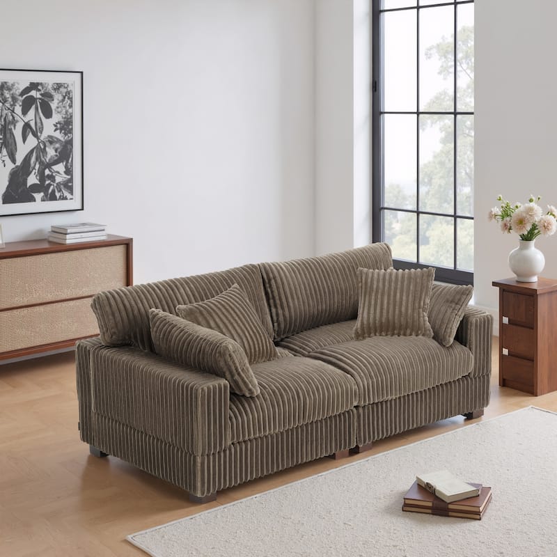 80"Plush Upholstery Loveseat Modular Sofa Couch