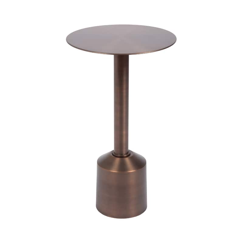 Kate and Laurel Cannings Round Metal Table - 14x14x24 - Bronze