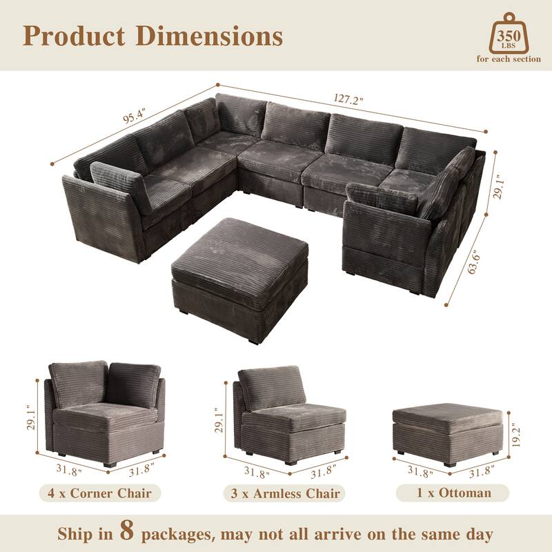 OVIOS Elegant L-Shaped Sofa