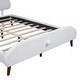 preview thumbnail 11 of 11, Full Upholstered Bed White Frame Platform Bed wSheep-shaped Headboard
