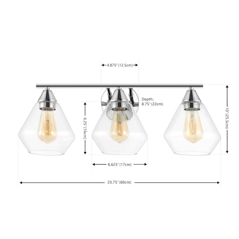 SAFAVIEH Lighting Needa 3 Light 24-inch Wall Sconce - 24 In. W x 9 In. D x 10 In. H - 24Wx9Dx10H
