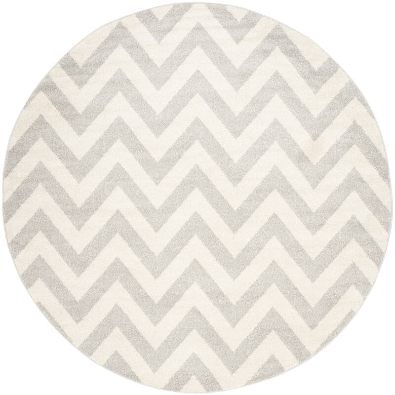 SAFAVIEH Amherst Rinny Modern Rug - 9' Round - Light Grey/Beige