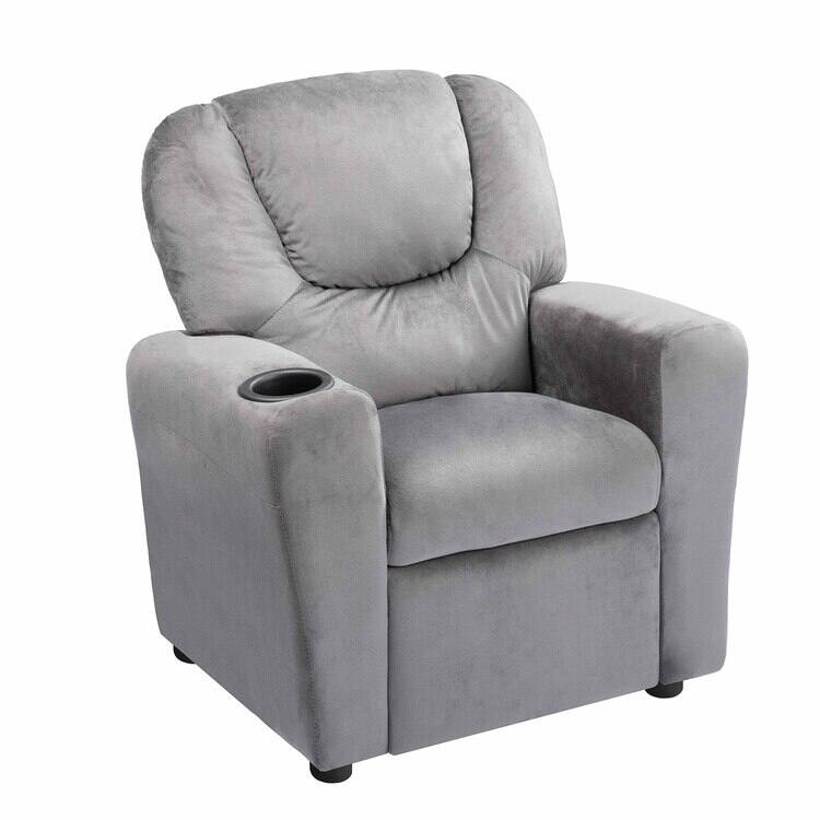 Pushback Kids Recliner Chair with Footrest & Cup Holders - Ultimate Comfort for Toddlers