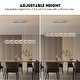 preview thumbnail 5 of 9, 36" Modern Chrome Long Luxury Crystal Chandelier Rectangular Dimmable Light Fixture for Dining Room Living Room - N/A