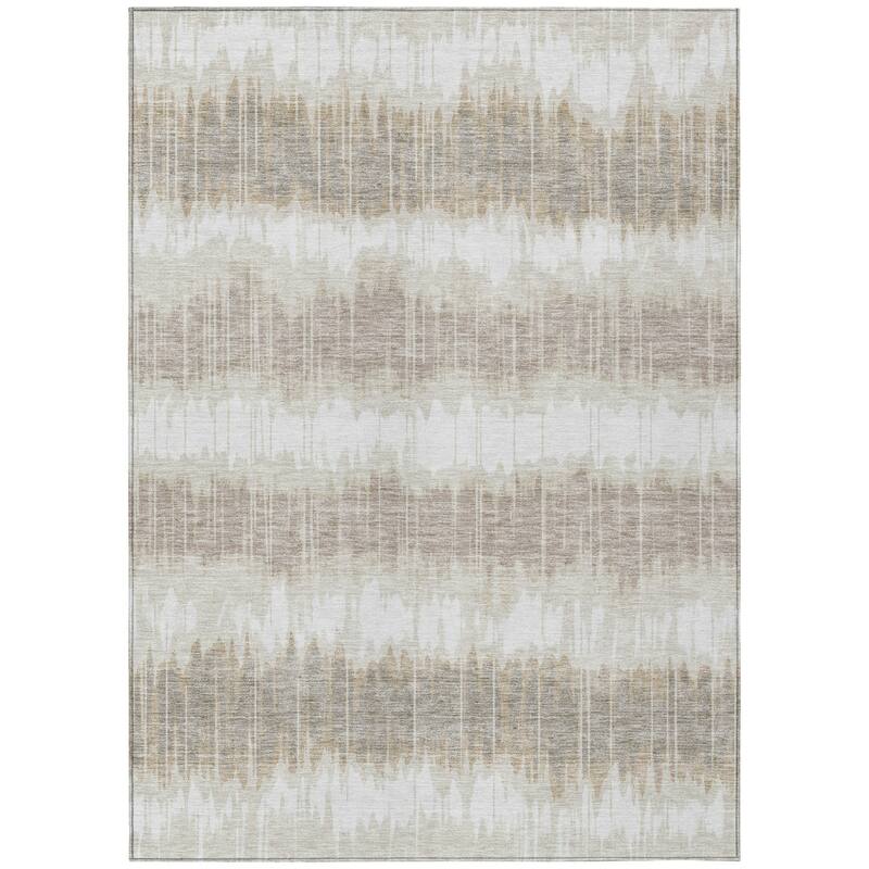 HomeRoots Striped Transitional Rectangle Outdoor Rug