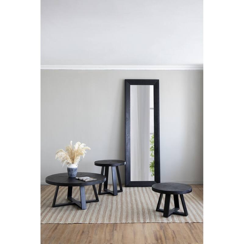 23.5" Mini Round Coffee Table, Minimal Design