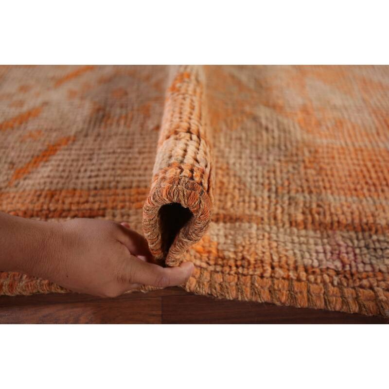 Transitional Oushak Turkish Vintage Runner Rug Handmade Wool Carpet - 2'10"x 11'2"