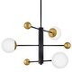 preview thumbnail 1 of 7, Lark 83573 Auggie 3 Light 31" Wide Abstract Chandelier with Etched Black