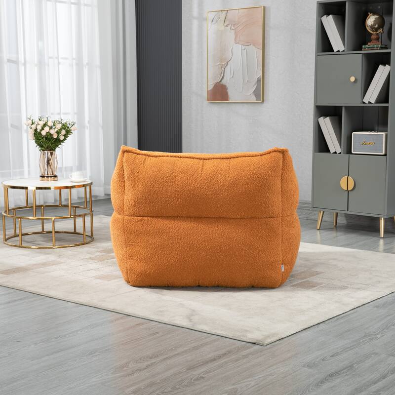 GDFStudio - COOLMORE Boucle Bean Bag Chair with Memory Foam Filling for Ultimate Comfort