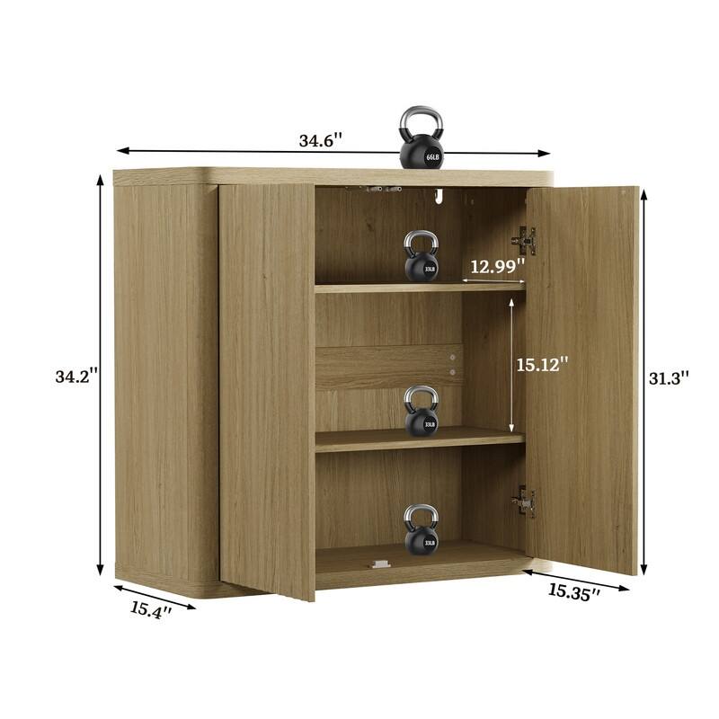 3 Multifunctional and Practical Rounded-Corner Side Cabinets