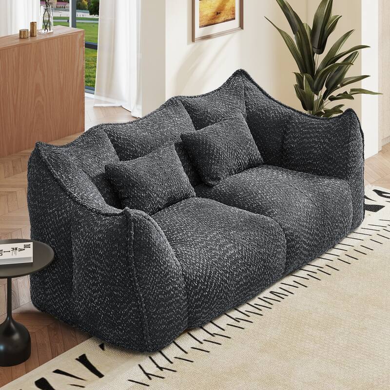 Rossetta Soft Comfortable Square Beanbag Chair with Armrests