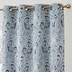 preview thumbnail 1 of 46, HLC.me Paris Paisley Print Light Reducing Filtering Grommet Window Curtain Panels - Set of 2 50 W x 96 L per panel - Pair - Blue