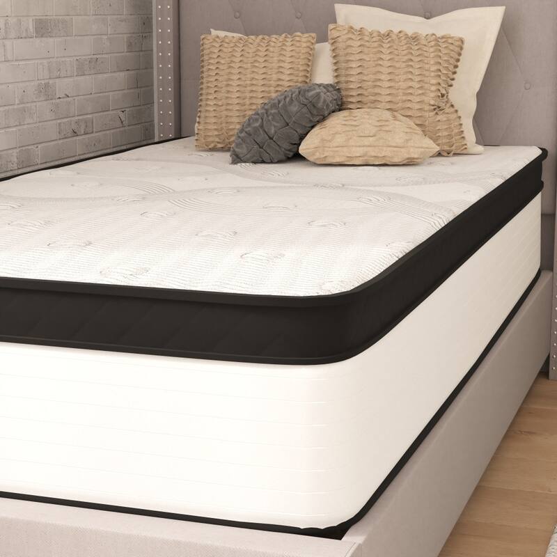 12" Hybrid Firm Pocket Spring Mattress in a Box - White