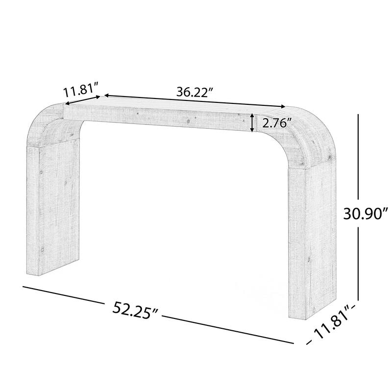 52" Wood Console Table with Curved Edge