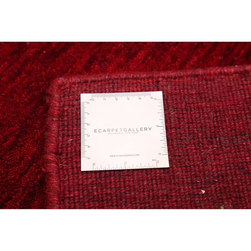ECARPETGALLERY Hand Loomed Kashkuli Gabbeh Dark Red Wool Rug - 4'1 x 5'9