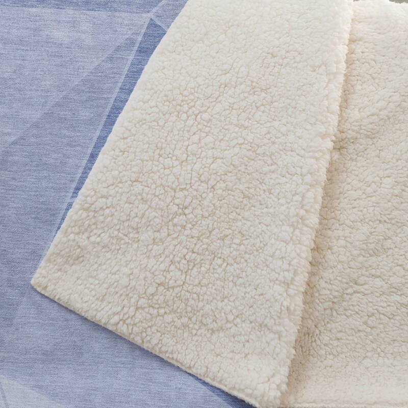 Premium Machine Washable Modern Contemporary Sherpa Throw Blanket