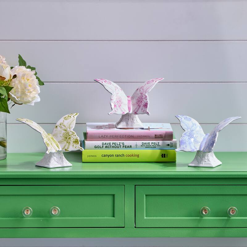 7" Dolomite Butterfly On Pedestal