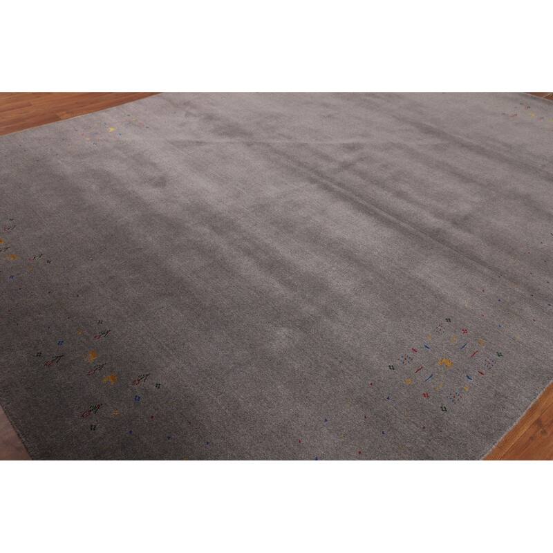 Tribal Gabbeh Indian Area Rug Handmade Wool Carpet - 8'0"x 9'11"