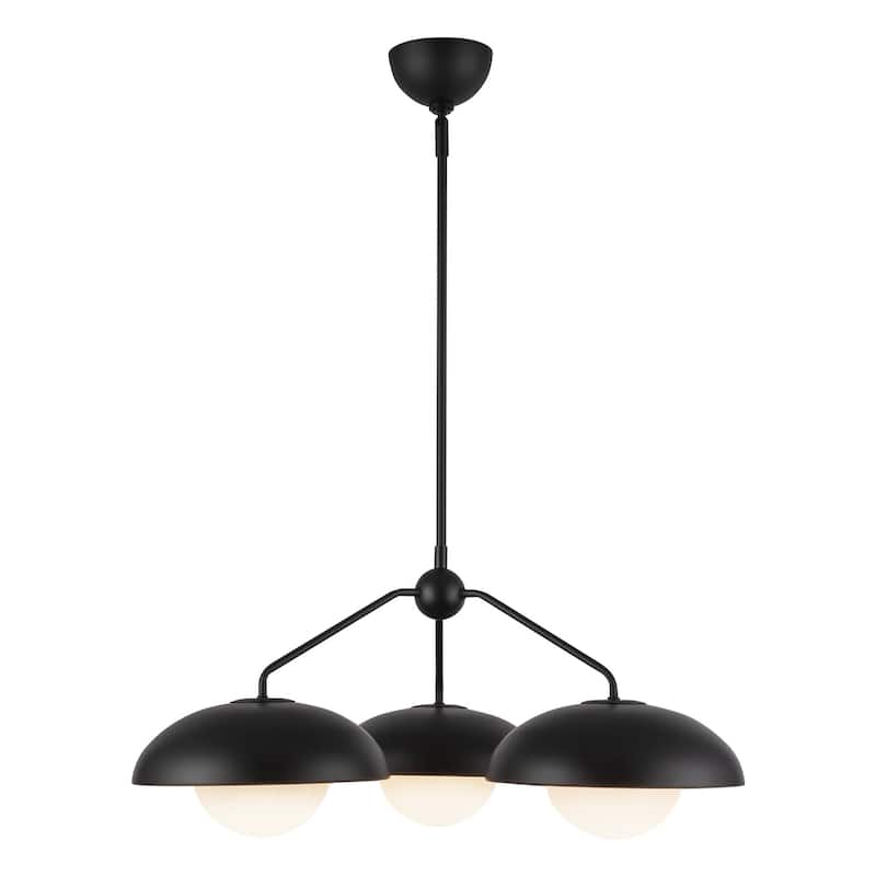 Alora Lighting CH522328OP Rubio 3 Light 28" Wide Chandelier with Opal - Matte Black