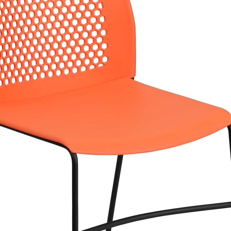 661 lb. Capacity Stack Chair with Air-Vent Back and Powder Coated Sled Base