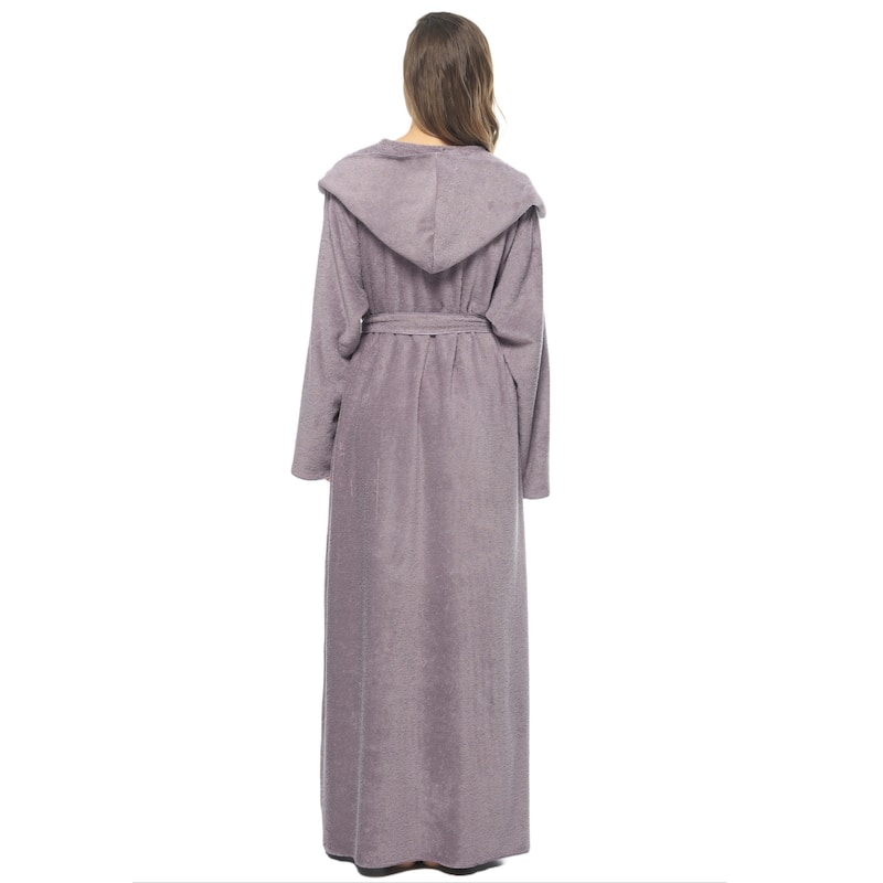 Women's Angel Stlyle Robe Ankle Long Hooded Turkish Cotton Bathrobe