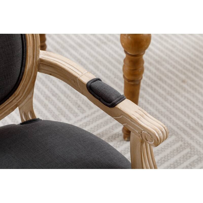 French Country Style Dining Chairs With Rattan Back and Footrest-Set of 2（2 Colors）