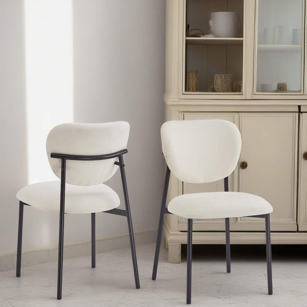 Ombria Ombria Upholstered Dining Chairs Set, Iron Frame by Christopher Knight Home