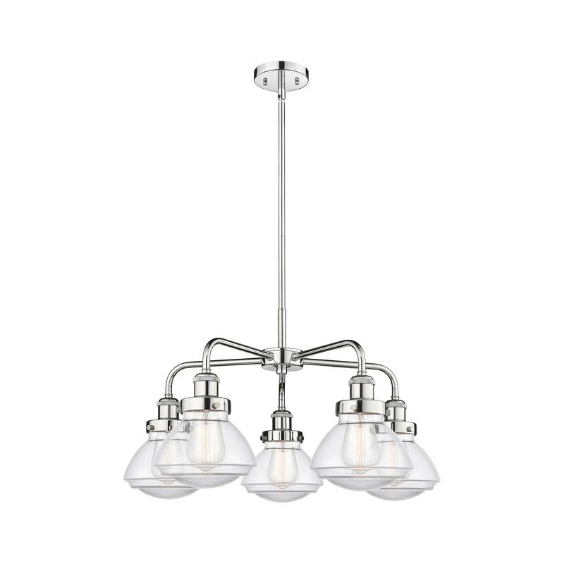 Innovations Lighting Olean - 5 Light 25" Stem Hung Chandelier - Clear/Polished Chrome