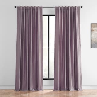 Exclusive Fabrics Smokey Plum Vintage Textured Faux Dupioni Silk Curtain Panel