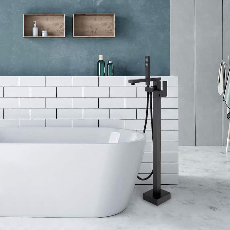 Floor Mounted Freestanding Tub Filler Trim with One Handle