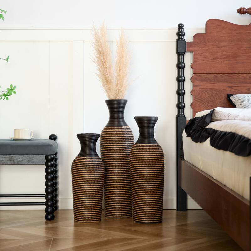 3-piece set of decorative floor vases,high independent flower racks,artificial vine vases,PVC vases,home decoration flower racks