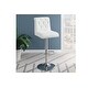 preview thumbnail 3 of 24, Adjustable Bar stool Faux Leather Tufted Chrome Base Set of 2