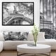 preview thumbnail 1 of 4, Designart "Black and White View of Paris Eiffel Tower" Cityscape Framed Canvas Print
