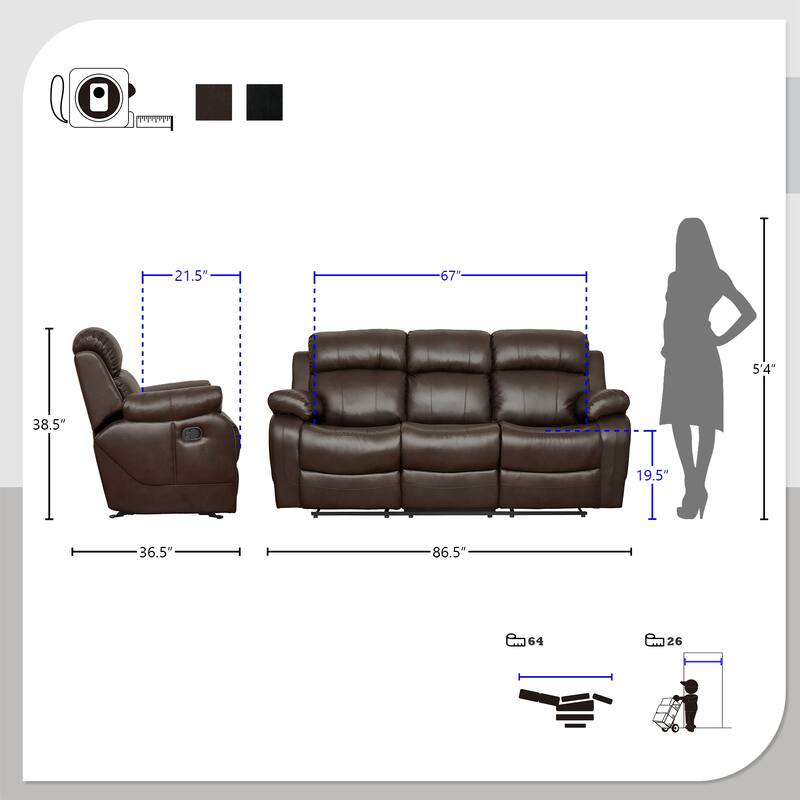 Viggo 3-Piece Reclining Living Room Set
