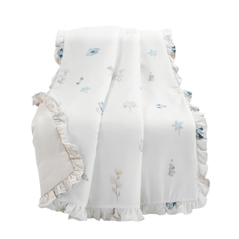 Lush Decor Livia Flora Silver-Infused Antimicrobial Reversible Throw Blanket