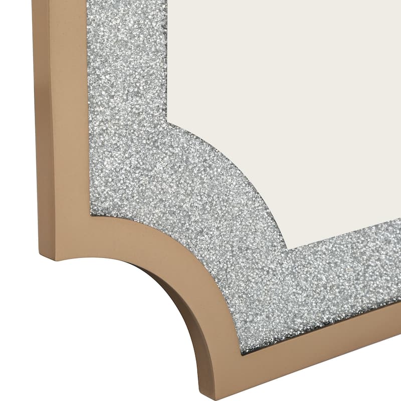 Rectangle Wall Mirror Sparkling Crystal Diamond Accent Bathroom Vanity Mirror