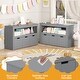 preview thumbnail 18 of 30, 3-Drawer Storage Cabinet with Slide-Out Drawers and Wheels for Multi-Functional Home Organizer - 40" x 13" x 24.5" (L x W x H)