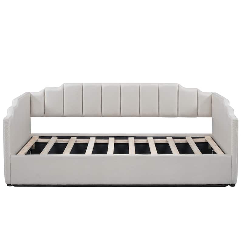 Modern Twin Size Upholstered Daybed with Underneath Storage for Bedroom
